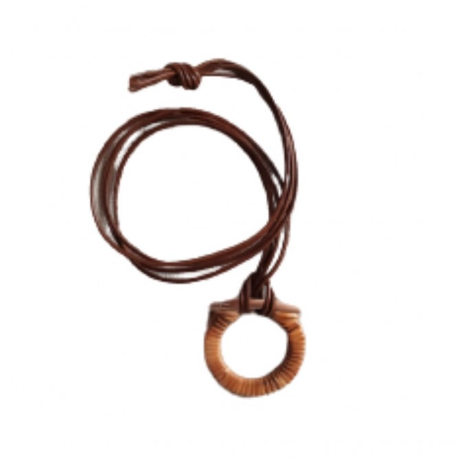 SALVATORE FERRAGAMO gancini leather cord necklace NEW