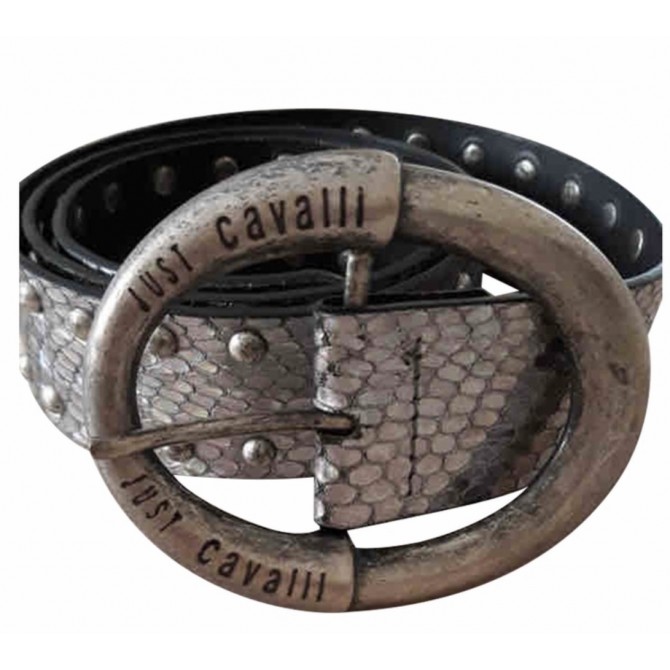 Just Cavalli silver snake print studded belt size 90