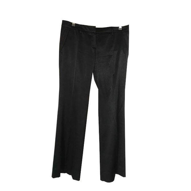 Prada silk black straight leg trousers 