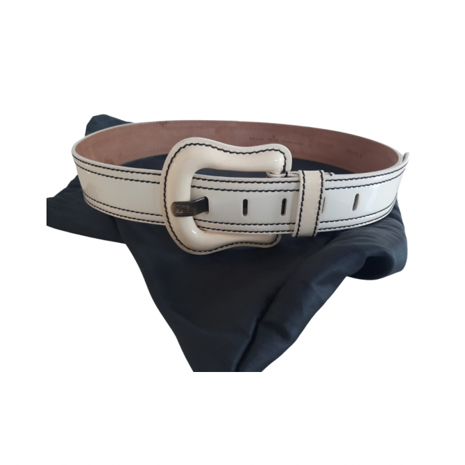 FENDI white leather belt size 85