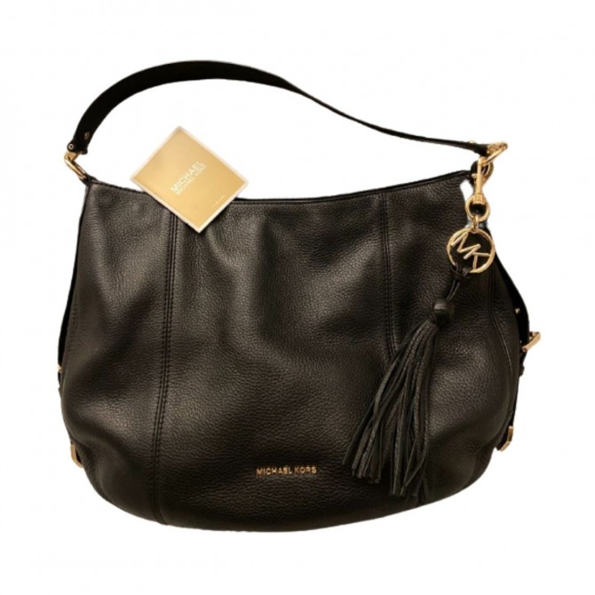 Michael Kors black leather handbag