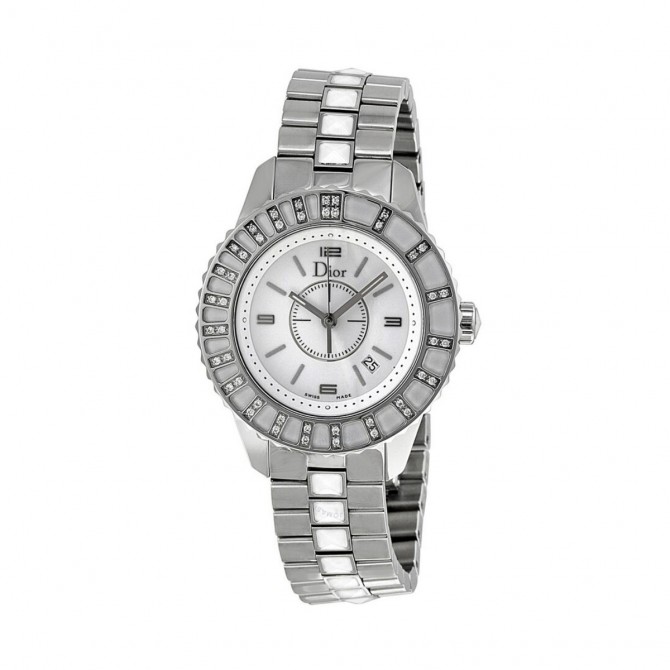 CHRISTIAN DIOR SAPPHIRE CRYSTAL WHITE WATCH