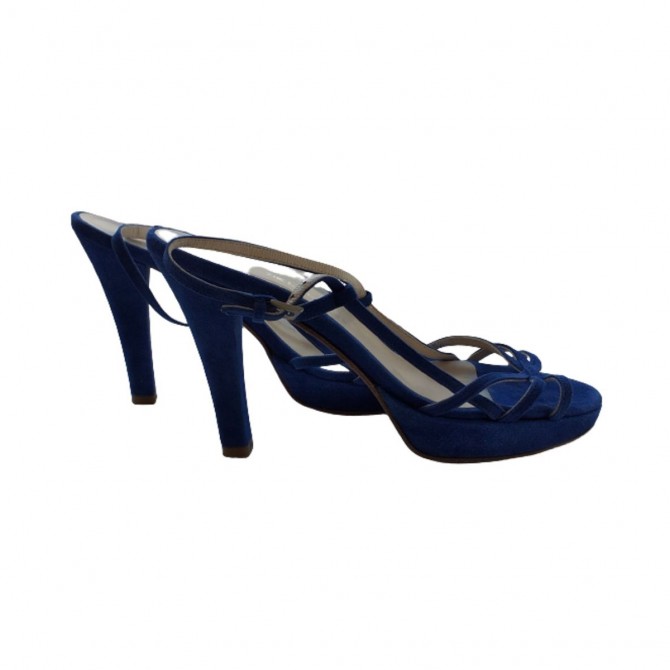 KALOGIROU blue suede sandals size IT 37