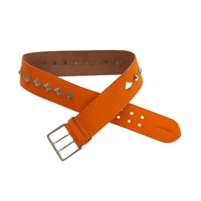HARLEY DAVIDSON orange leather belt size 90