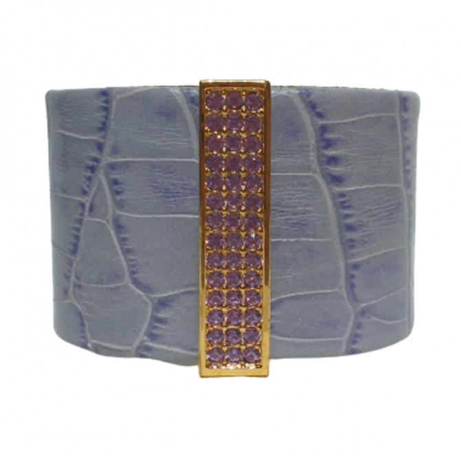 Swarovski croc effect purple bracelet