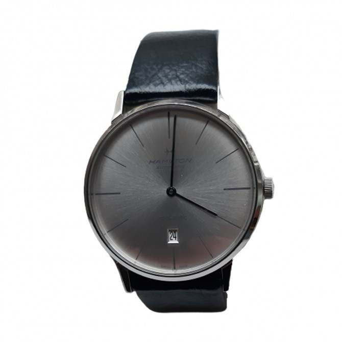 HAMILTON Intra-Matic Black Leather Strap watch 