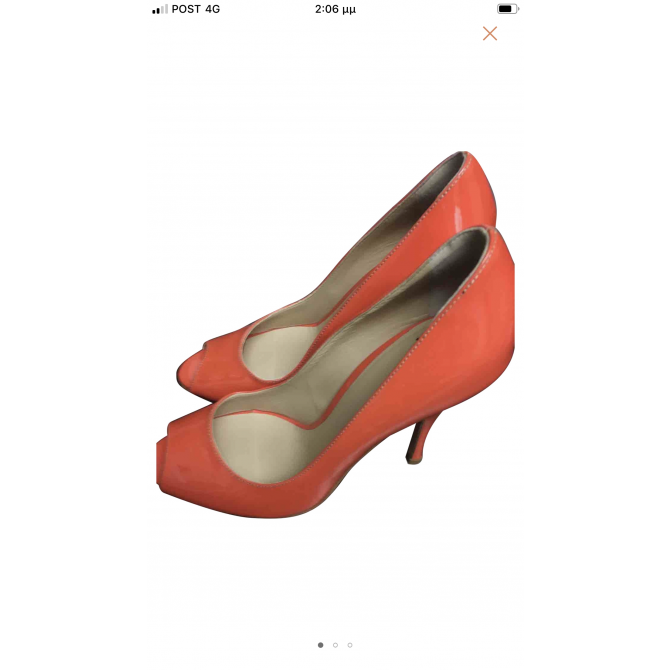 Dolce & Gabbana  orange patent leather peep toes size 37 or US7