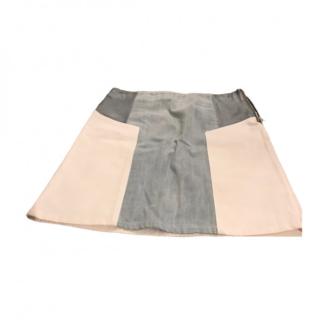 Trussardi mini leather and denim skirt