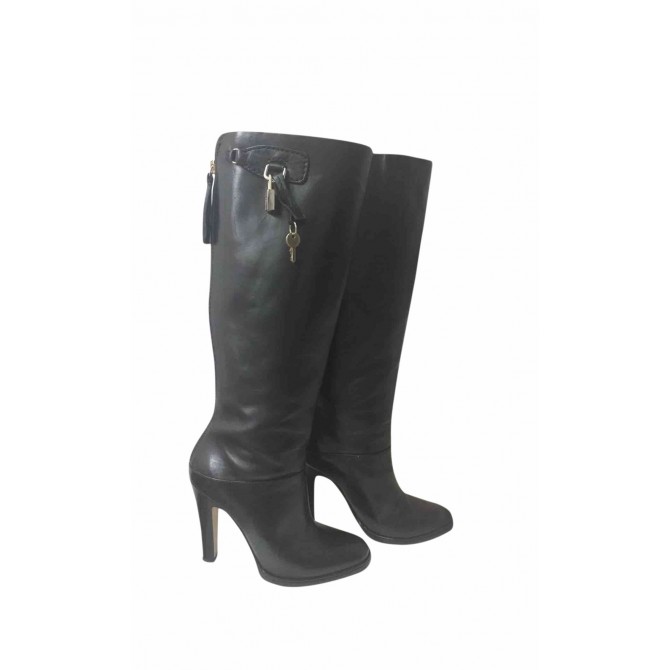 Dolce Gabbana black heeled knee height boots size 38