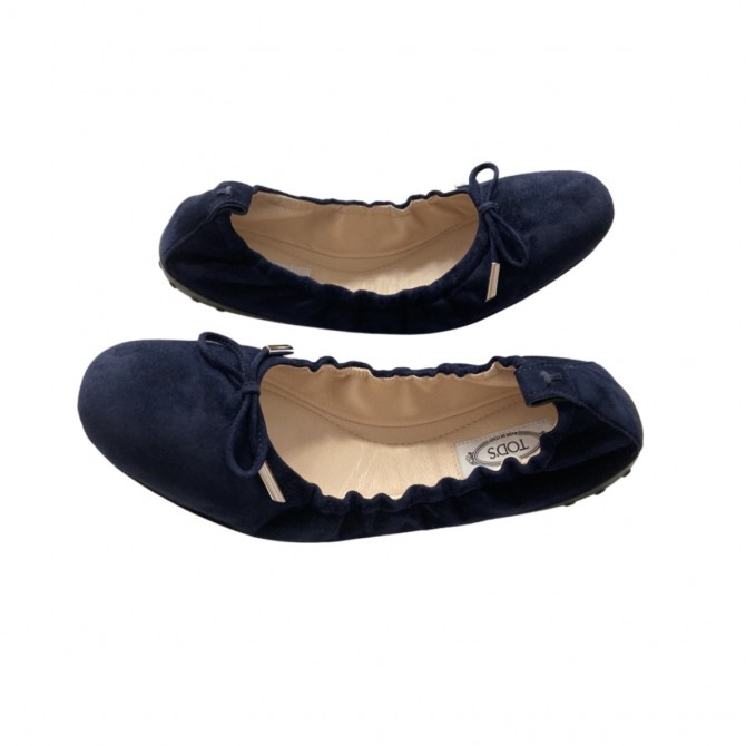 TOD'S navy suede flats size 38 BRAND NEW 