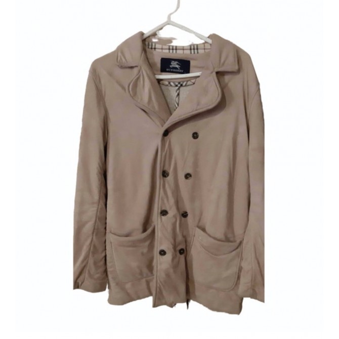 Burberry beige double breasted cotton jacket size 