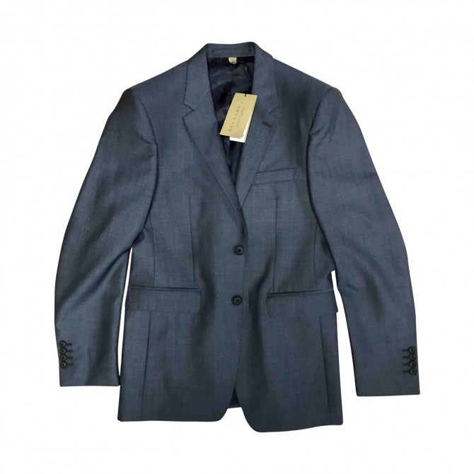 BURBERRY wool suit in blue grey