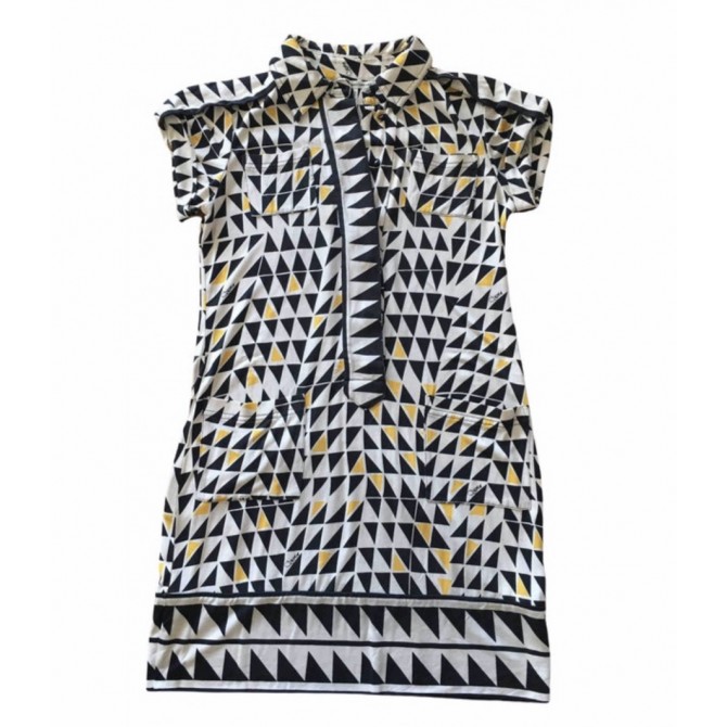 Diane Von Furstenberg mini shift dress with geometric print in 100% silk size US4