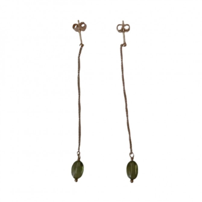 Gold and green Tourmaline Earrings 