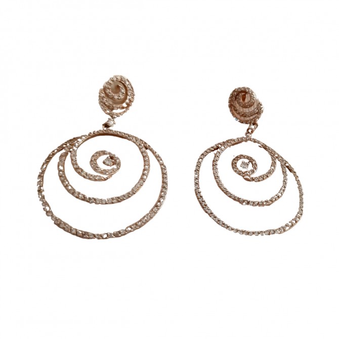 Silver rose gold plated earrings 