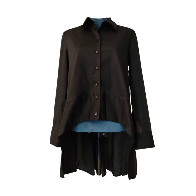 Tassos Mitropoulos black asymmetrical cotton shirt size L