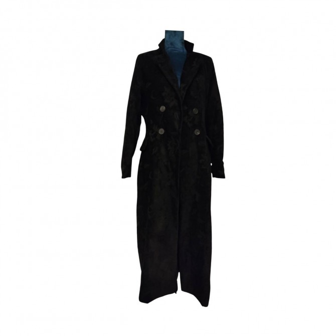 Black cotton long coat size M