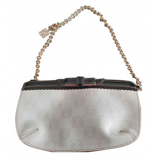 Loewe small shoulder bag in white leather with decorative bow 