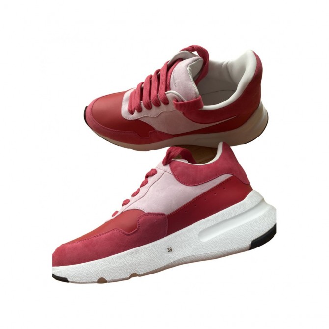 Alexander McQueen red/pink leather trainers size 39 BRAND NEW