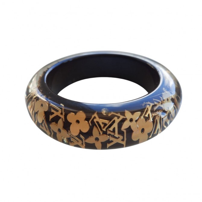 LOUIS VUITTON resin Inclusion dark brown bangle bracelet resin 
