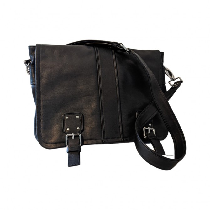 MCM unisex black leather crossbody bag BRAND NEW