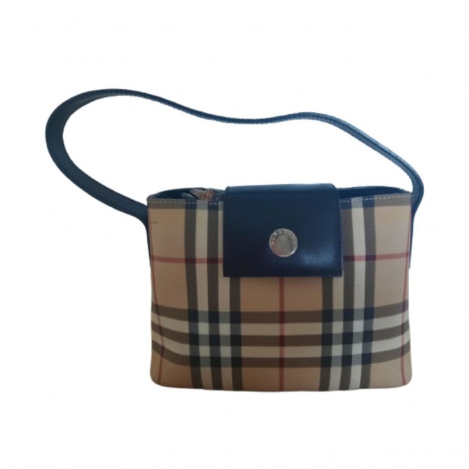 BURBERRY coated canvas and leather handbag 