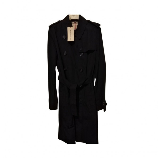 BURBERRY BLACK COTTON TRENCH COAT SIZE UK12 BRAND NEW-TAGS ATTACHED
