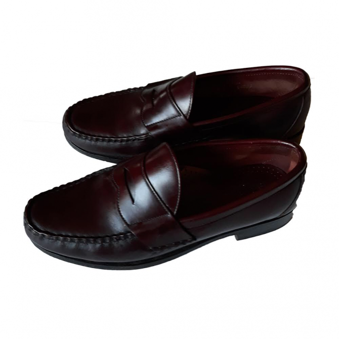 ALLEN EDMONDS men’s loafers US 8 in burgundy leather 