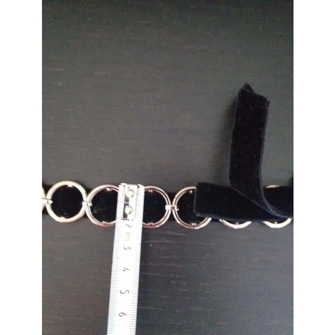 Christian Dior black leather and velour chain style belt 
