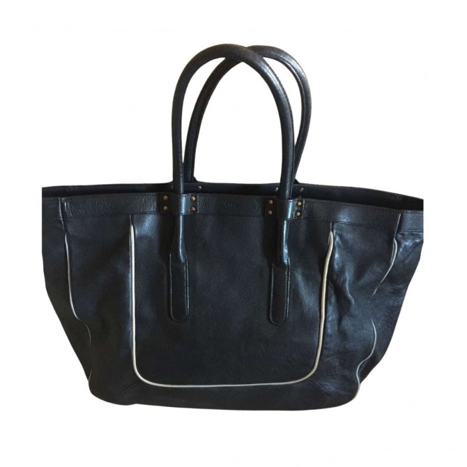 Chloe black leather large tote bag 