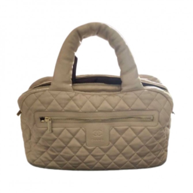 CHANEL Coco Cocoon beige/gold quilted leather bag