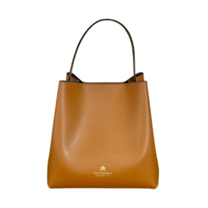 Cuoieria camel leather tote bag