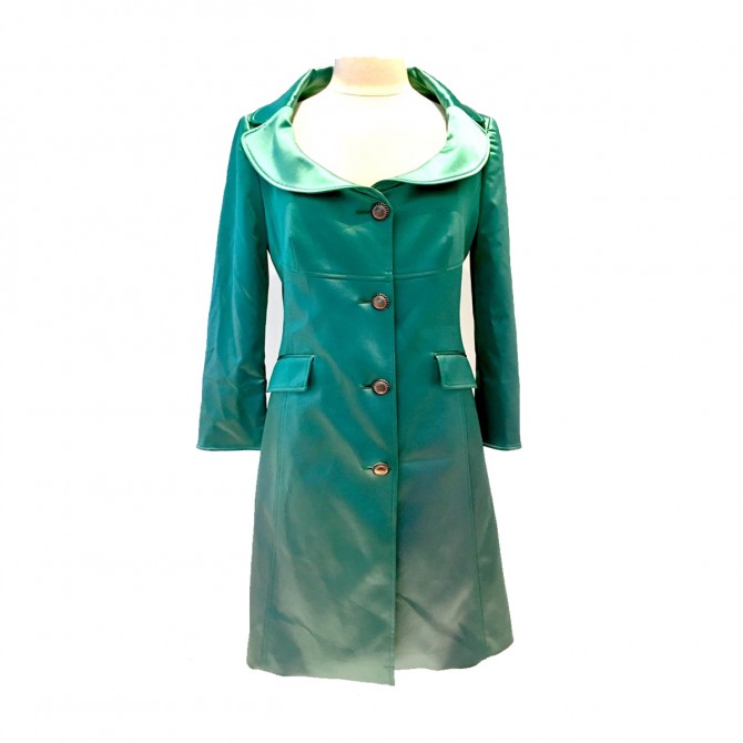 D&G emerald green silk coat limited edition size IT42