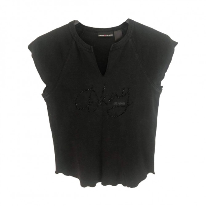 DKNY JEANS sleeveless black top size M 