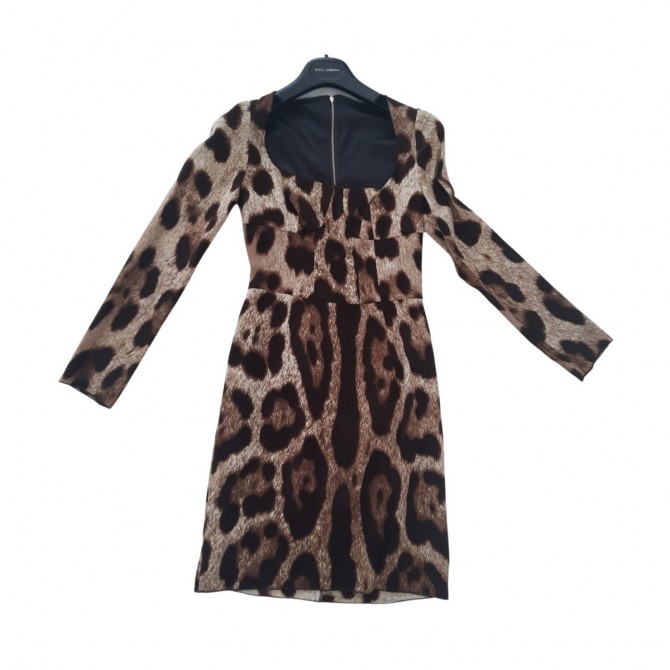 Dolce & Gabbana animal print silk dress size IT 38