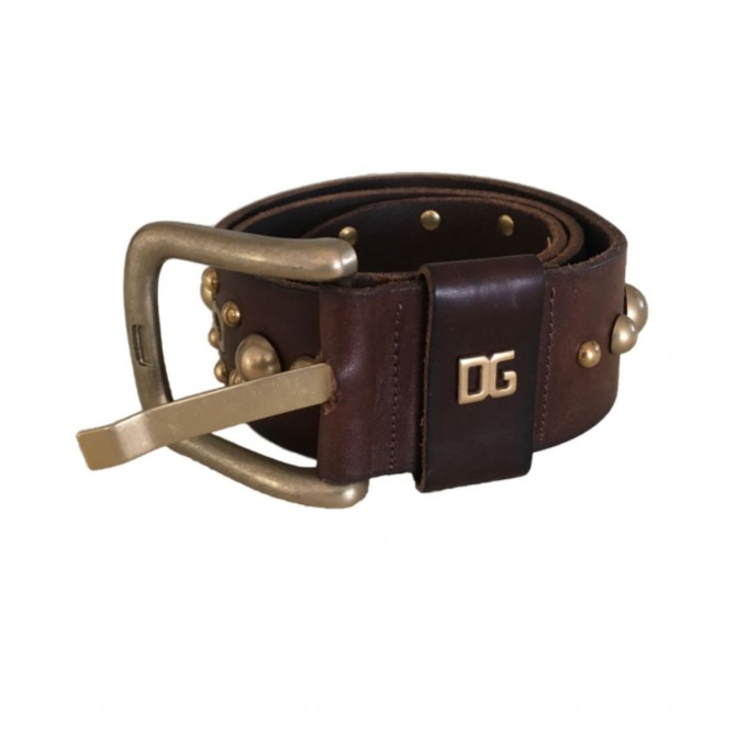 DOLCE & GABBANA brown leather belt size 85