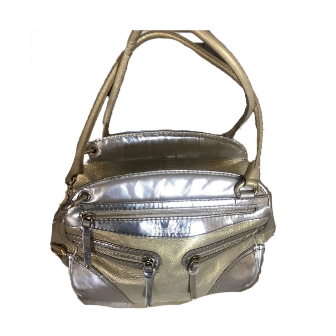 HOGAN metallic silver and gold tone handbag 