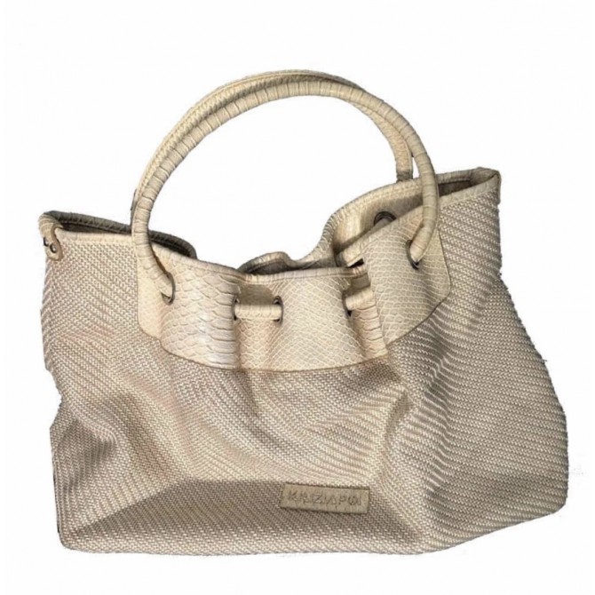 Krizia knitted fabric with leather details tote bag