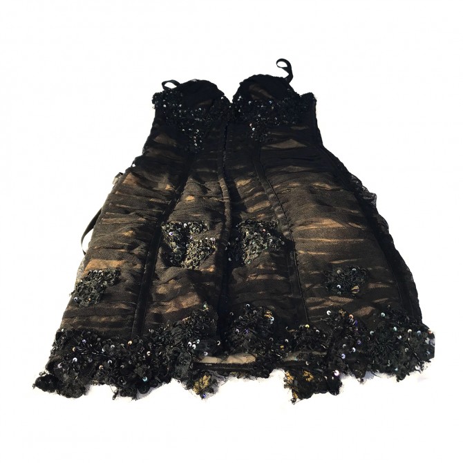 Cinema Couture Black Sequined Mini Dress