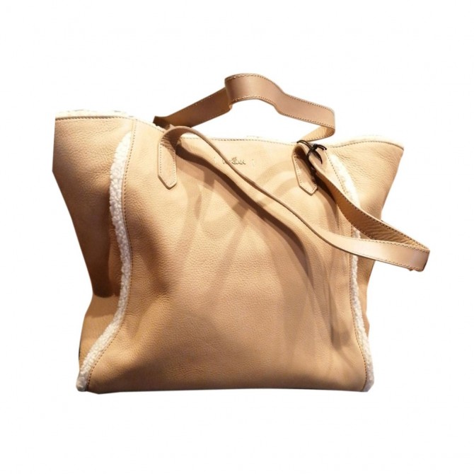 HOGAN large leather and sheepskin tote bag brand new