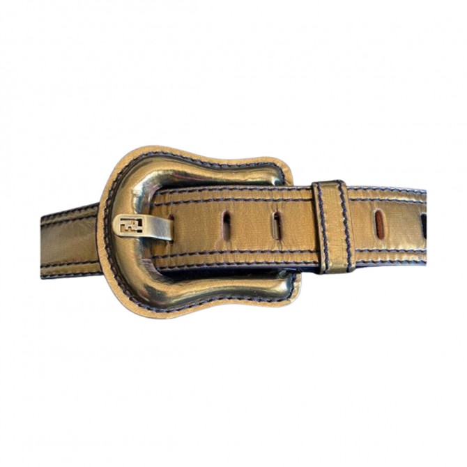 Fendi metallic leather belt size 90