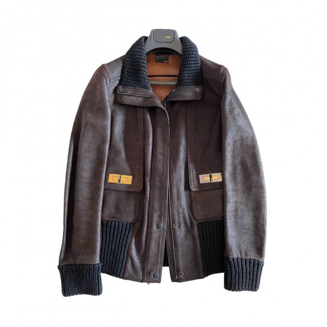 Fendi Leather Jacket size IT 42
