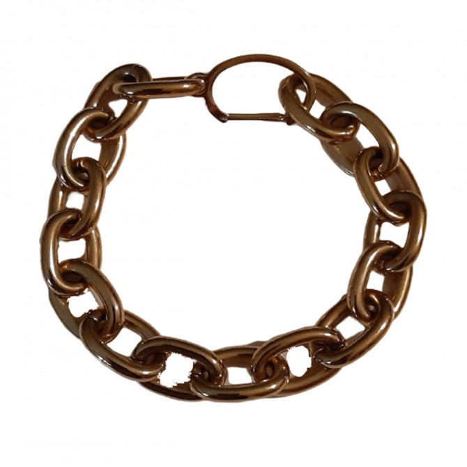 Gold-plated adjustable metal chain bracelet 