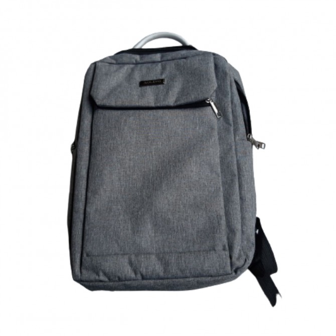 Grey unisex cloth backpack 