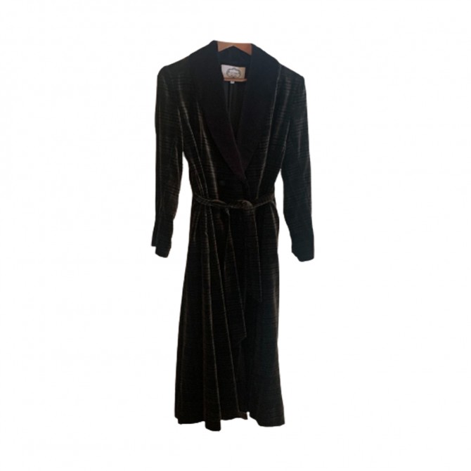 Evi Grintela Brown Black Yves Velvet Coat size M