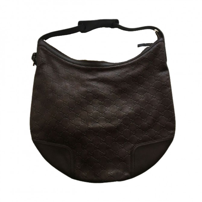 Gucci brown leather hobo bag