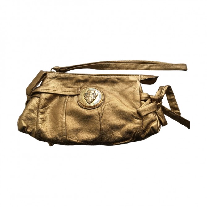 Gucci gold leather Hysteria clutch bag