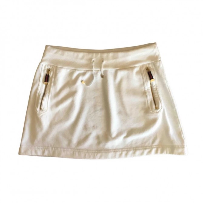 GUCCI white cotton mini skirt size S