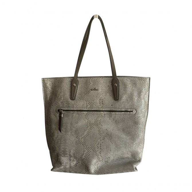 HOGAN silver python print leather tote bag brand new 