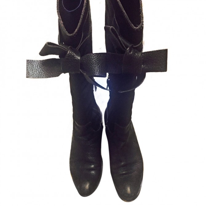 Sebastian brown leather and suede boots